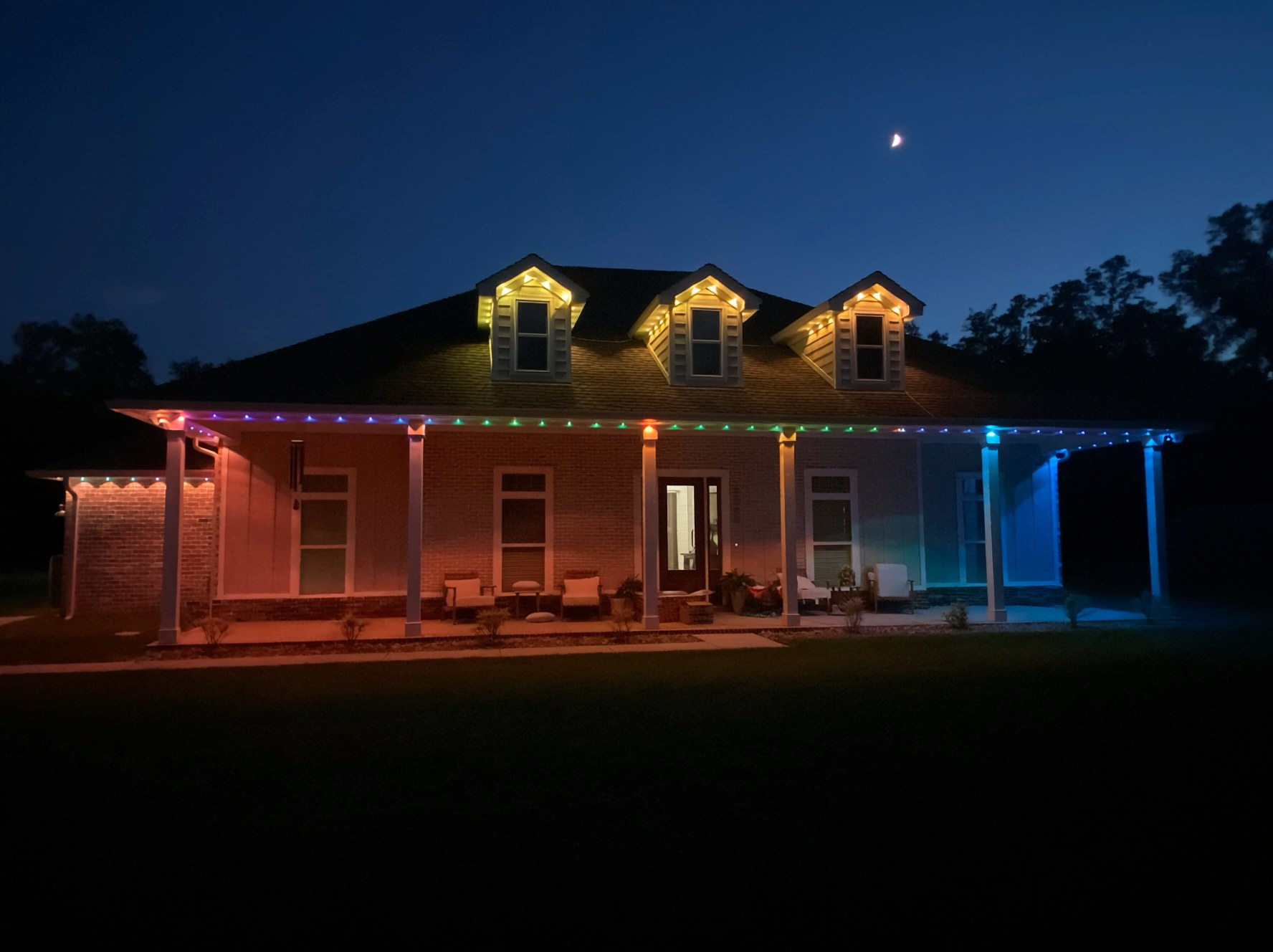 Permanent LED install, farmhouse porch